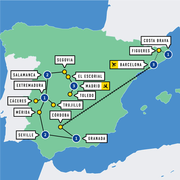 Map of All Around Spain