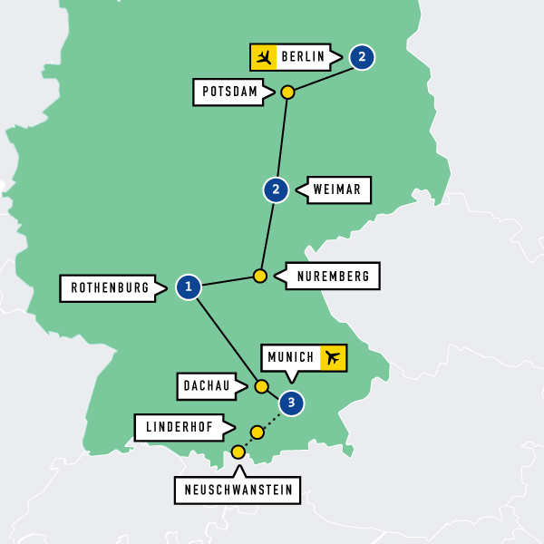 Map of Berlin, Saxony, and Bavaria