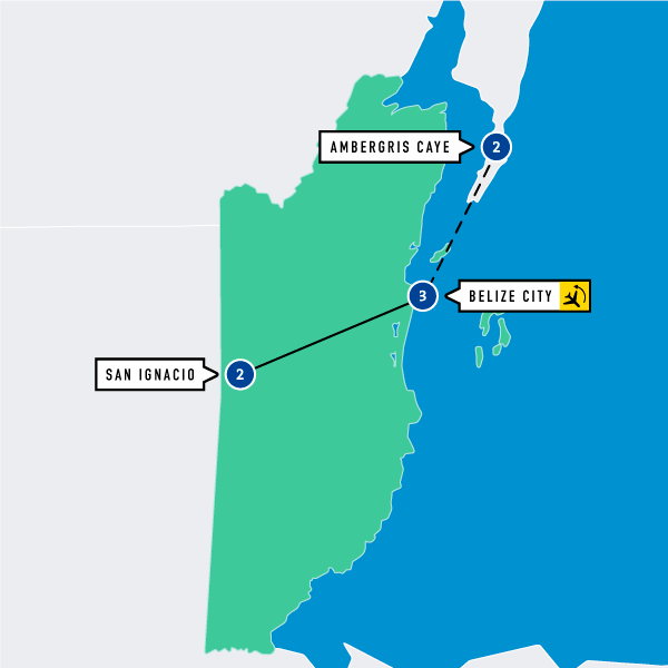 Map of Belize Natural Wonders