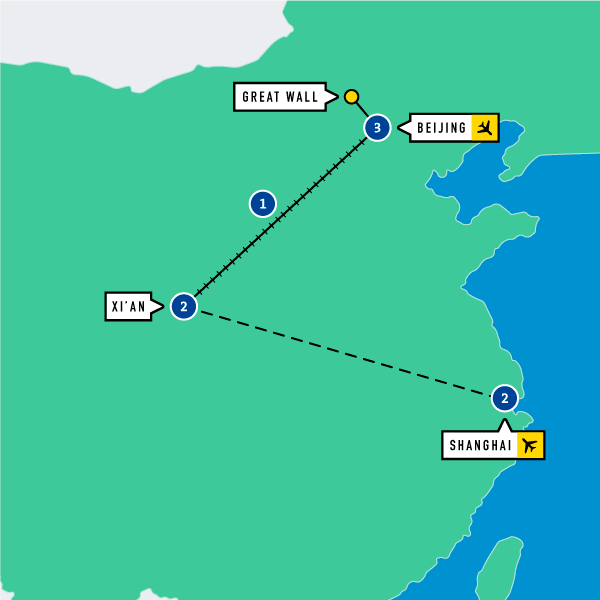 Map of Chinese Highlights Tour