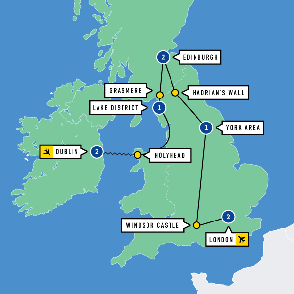 Map of Dublin and Britain