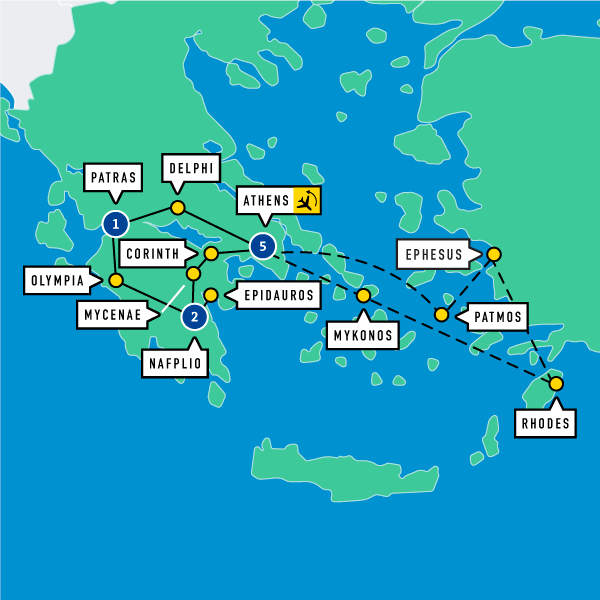 Map of Greek Odyssey