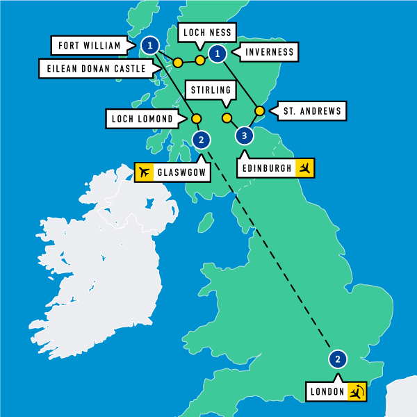 Map of Scotland the Brave