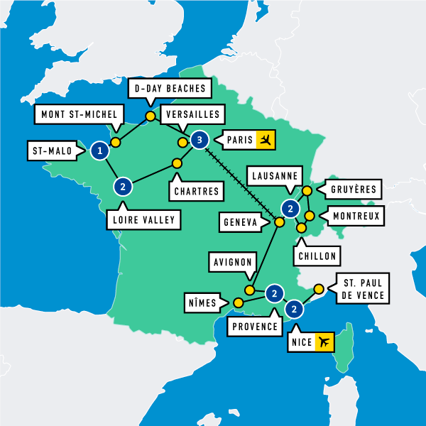 Map of Visages de la France