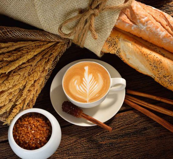 Espresso, french bread, cinnamon and sugar from France