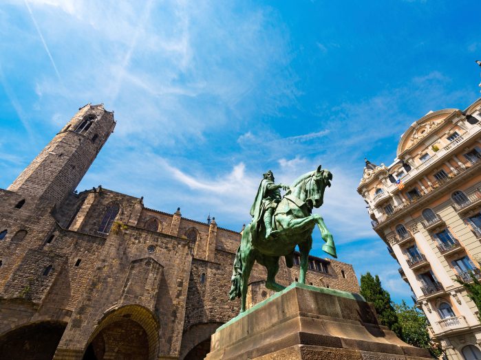 Barri Gotic Town Square. Barcelona, Spain