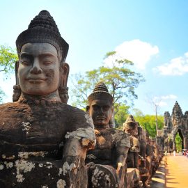 Cambodia Leadership Tour, Siem Reap Cambodia Stone Gate of Angkor Thom_