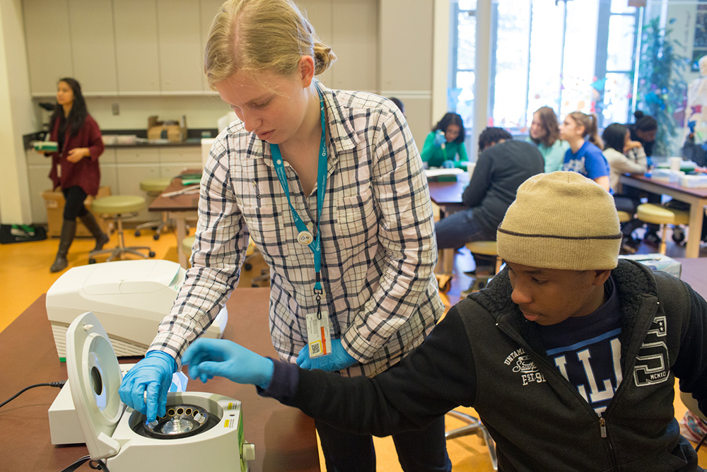 Teens at Q?rius in the National Museum of Natural History