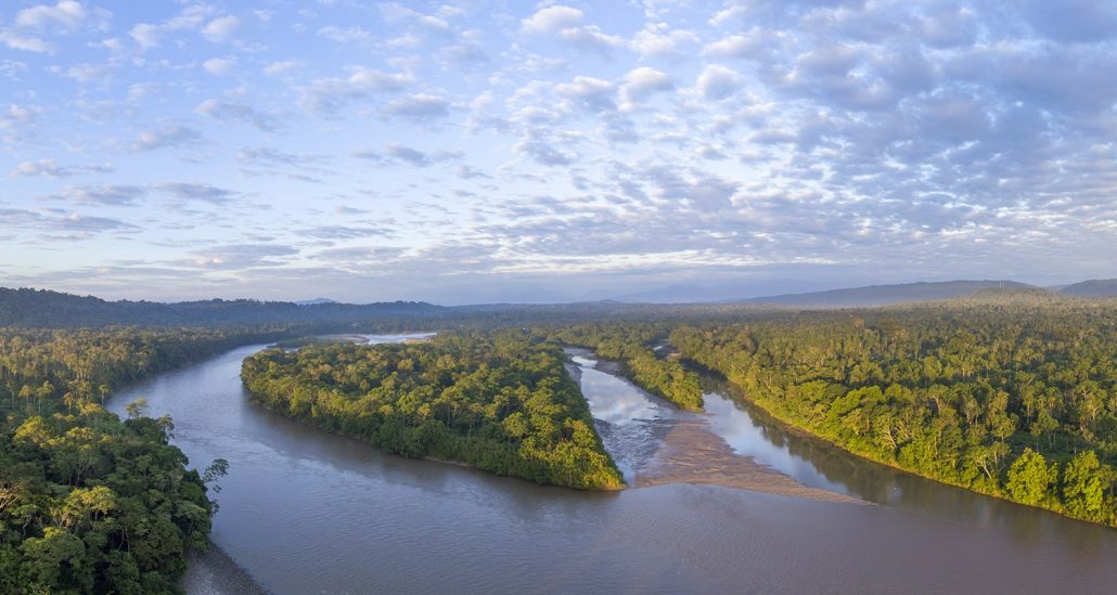 Rio Napo at dawn in the Ecuadorian Amazon