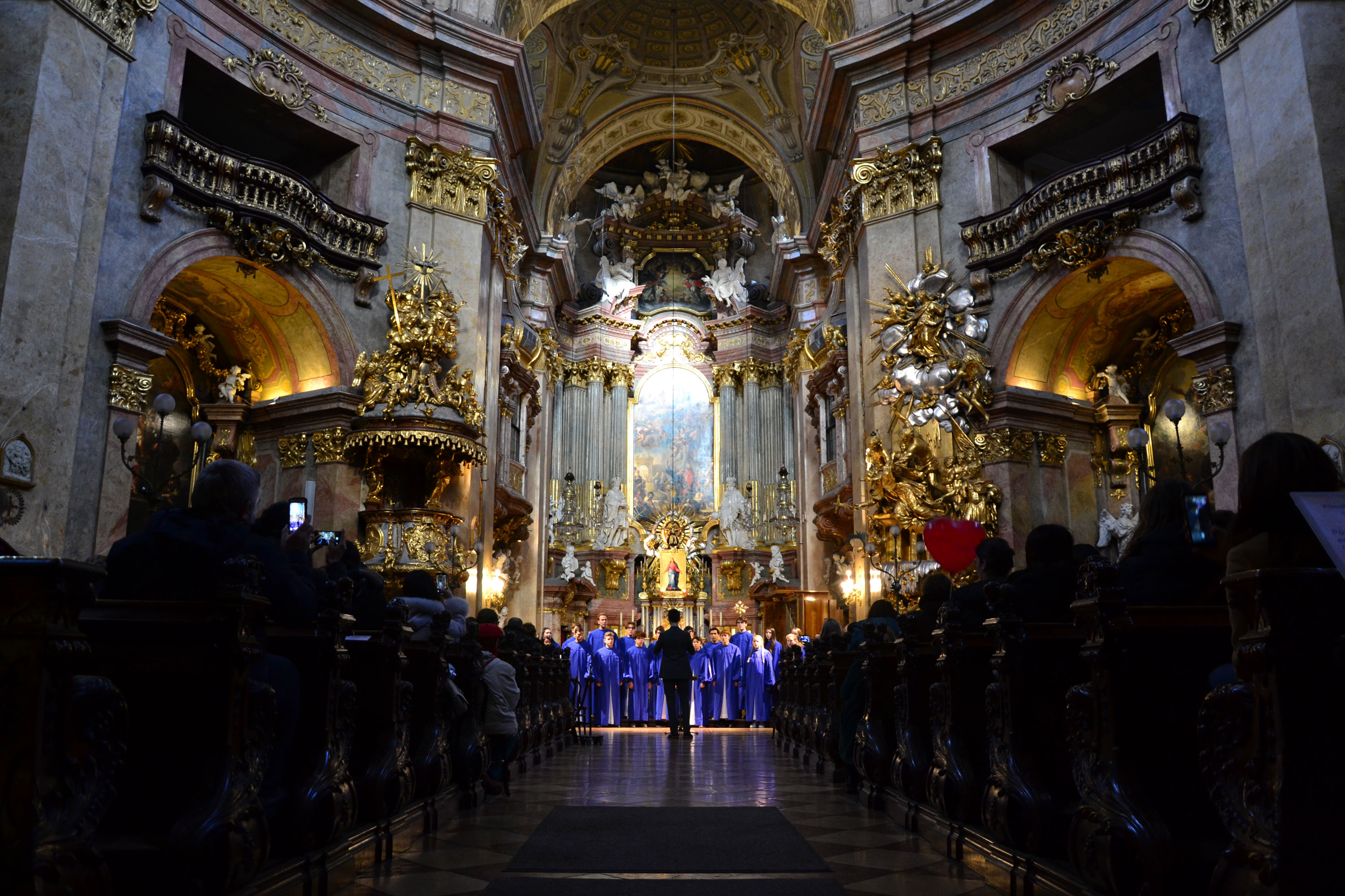 Choir performing in Prague church